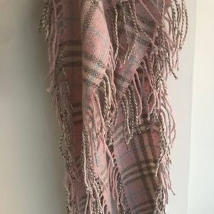 Burberry Pink Fringed Scarf, Womens